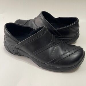 Merrell Encore Q2 Breeze Clogs Women 10 Black Leather Slip On Shoes J46732